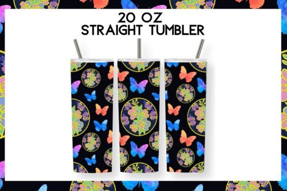 20 oz Tumbler Template Flowers SVG: Graphics for Crafts