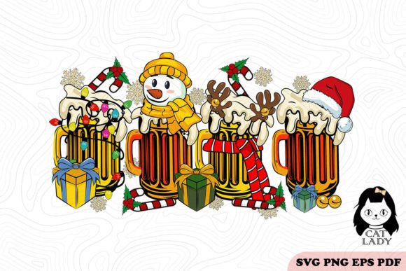 Beer Cup Christmas Sublimation SVG PNG for Crafts
