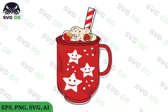 Coffee Cup Christmas Sublimation SVG: Graphics & Crafts