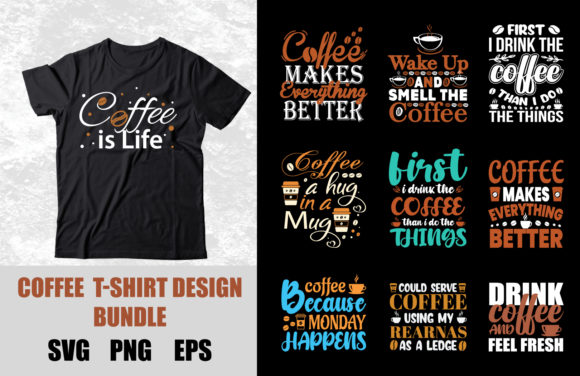 Coffee Quotes SVG Bundle: Graphics & Print Templates
