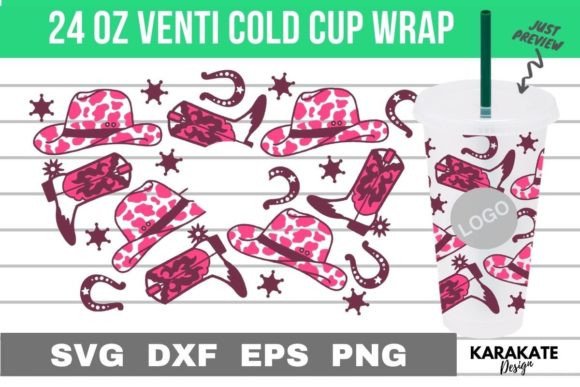 Cowgirl Venti Cup Wrap SVG: Graphics for Crafts