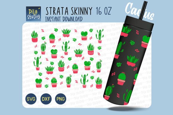 Cute Cactus Succulent Strata SVG Graphics & Illustrations