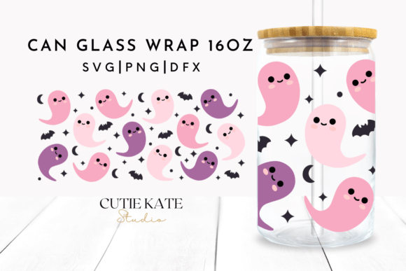 Cute Ghost SVG Graphics for Print Templates
