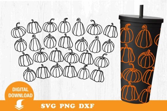 Fall Tumbler Design: Pumpkin SVG & Autumn Graphics