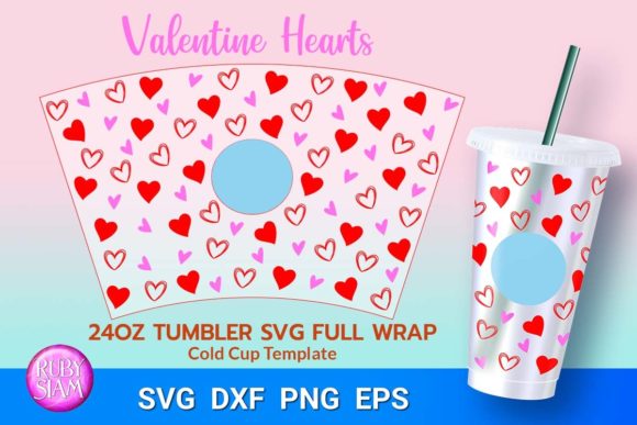Heart Wrap SVG: Valentine Hearts Graphics for Tumbler Wraps