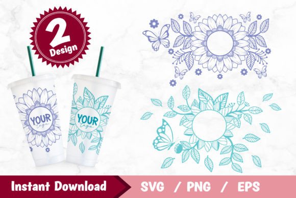 Mandala Sunflower Full Wrap: Graphics & Print Templates