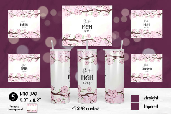 Mothers Day Tumbler Sublimation PNG SVG for Crafts & Graphics