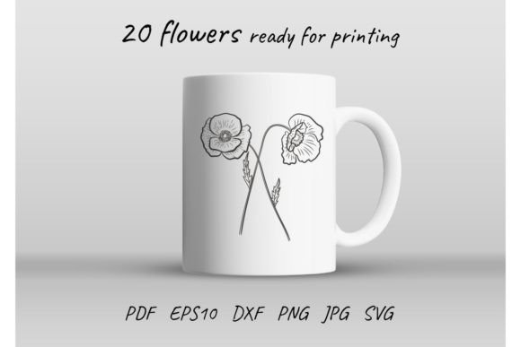 Mug, Cup Flowers Sublimation SVG: Graphics for Print Templates