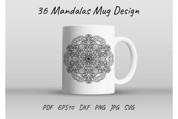 Mug, Cup Mandala Sublimation SVG: Graphics & Print Templates