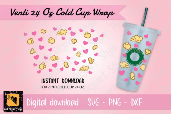 PopCorn Heart Graphics for Crafts