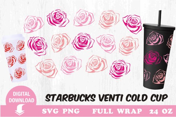 Roses Tumbler Graphics and Print Templates