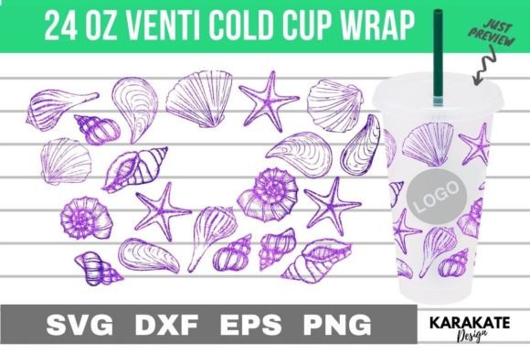 Sea Shell Venti Cup Wrap: Graphics for Crafts