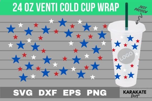 USA Star Cup Hole Wrap SVG: Graphics for Crafts