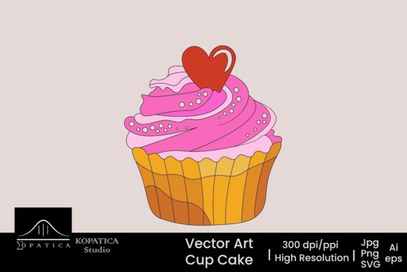 Valentine Cup Cake: Graphics & Illustrations for Real Publishing