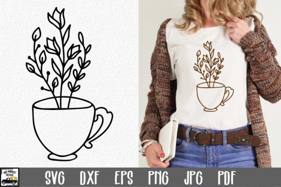Wildflower Teacup SVG File: Crafts & Graphics